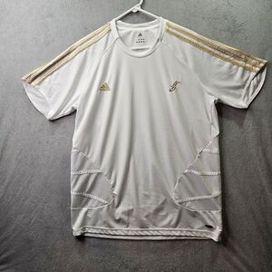 Vintage Adidas Clima365 Soccer Jersey Mens Size XL White Gold Vented Training